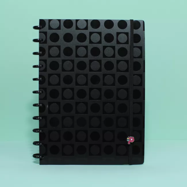 Caderno Bubble Black Grande