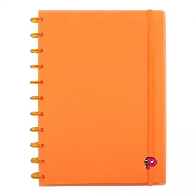 Caderno Bubble Neon Laranja Grande