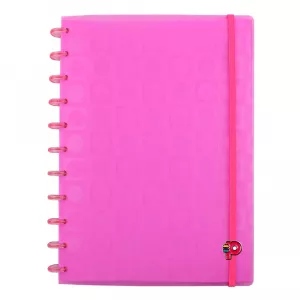 Caderno Bubble Neon Rosa Grande