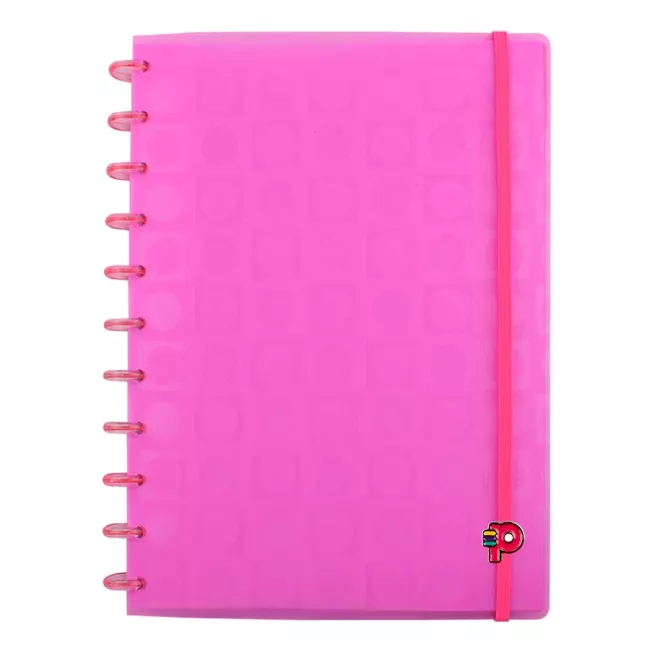 Caderno Bubble Neon Rosa Grande