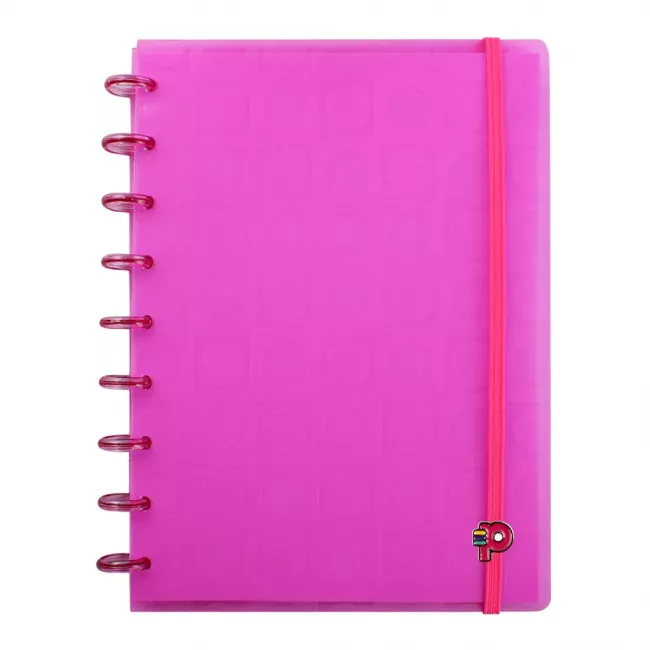 Caderno Bubble Rosa Neon Médio