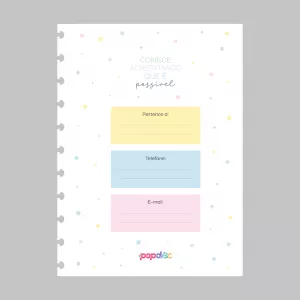 Planner Mensal Candy Colors Grande c/ 8 Folhas 90g/m²